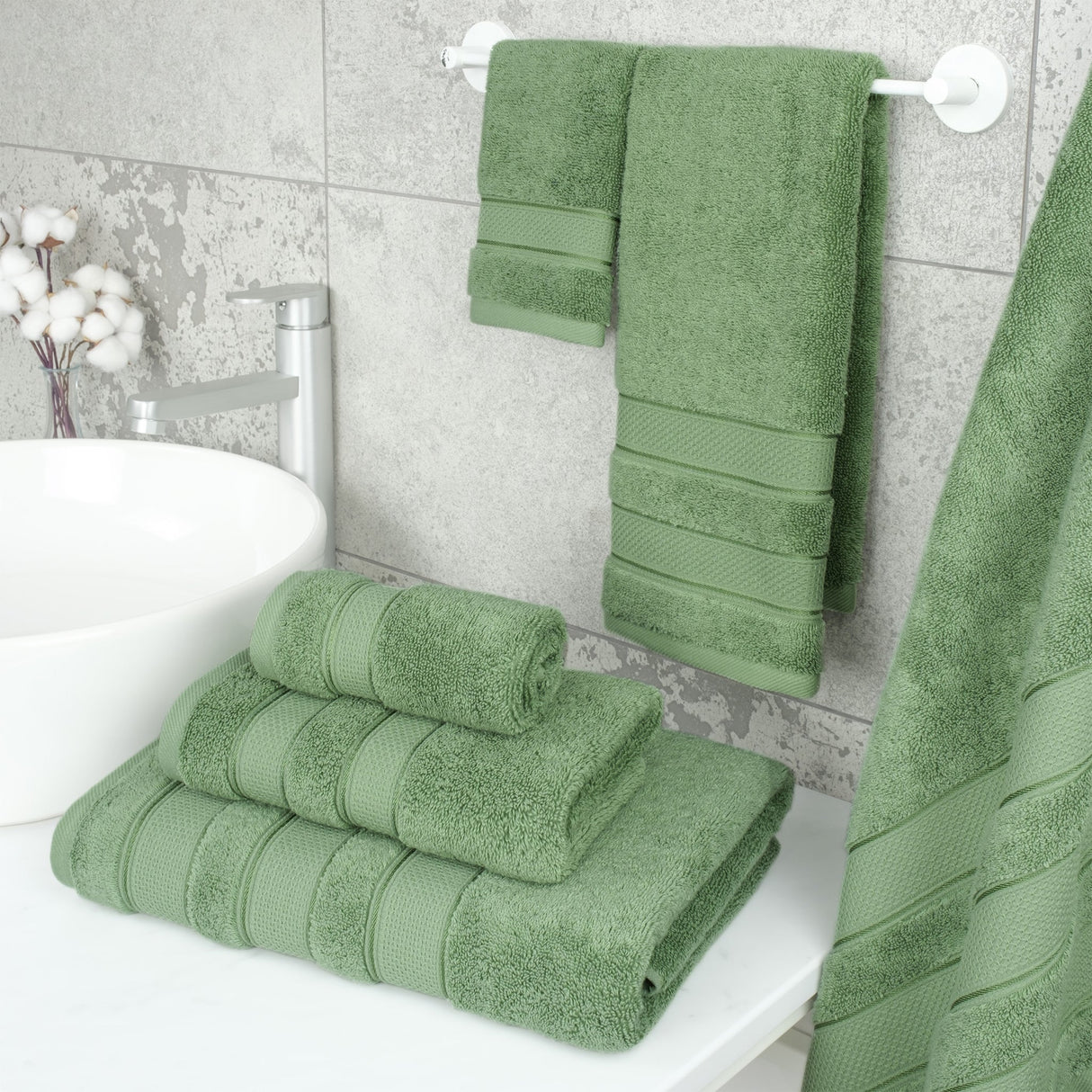 Salem 6 Piece 100% Cotton Luxury Bath Towel Set From American Soft Linen