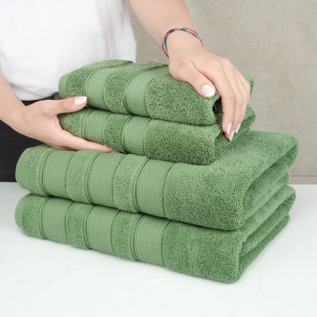 Salem 6 Piece 100% Cotton Luxury Bath Towel Set From American Soft Linen