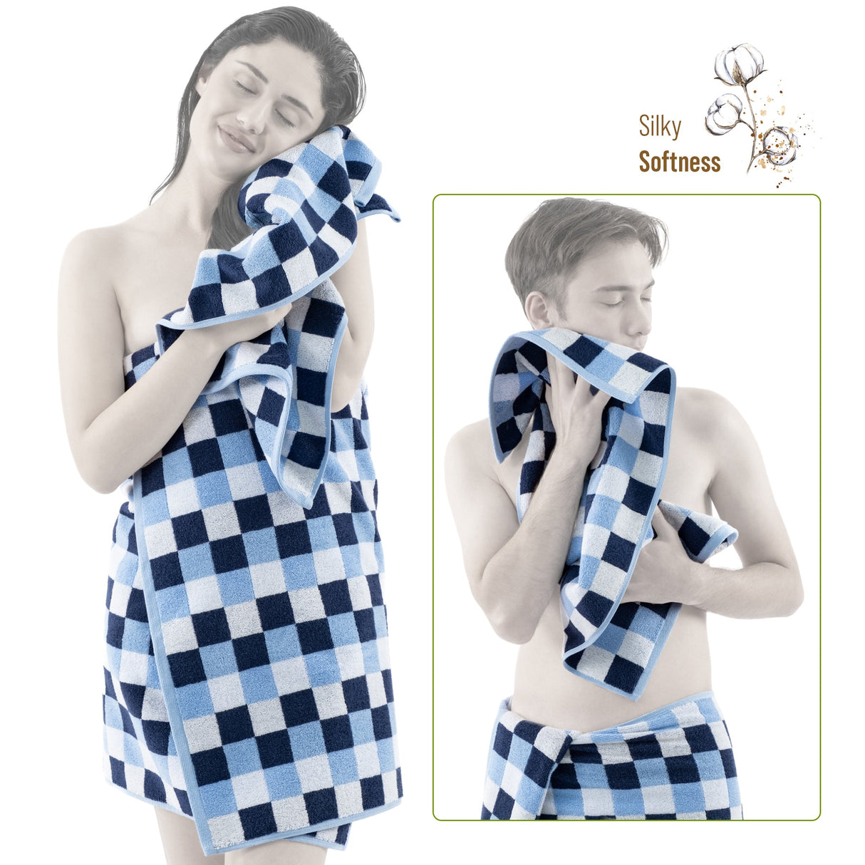 American Soft Linen Wizard Collection 100% Combed Cotton Luxury 6 Piece Towel Set, Yarn Dyed Ultra Soft and Plush 550 GSM Towels for Bathroom From American Soft Linen