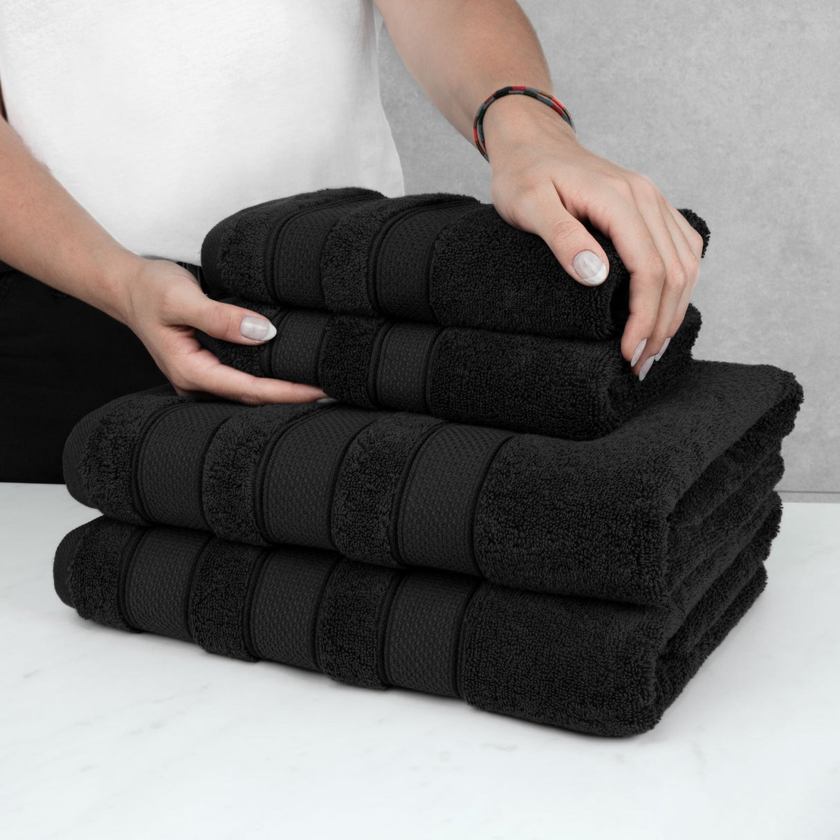 Salem 6 Piece 100% Cotton Luxury Bath Towel Set - 10 Set Case Pack From American Soft Linen