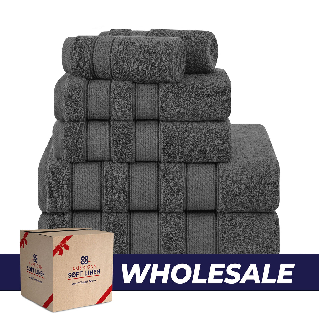 Salem 6 Piece 100% Cotton Luxury Bath Towel Set - 10 Set Case Pack From American Soft Linen