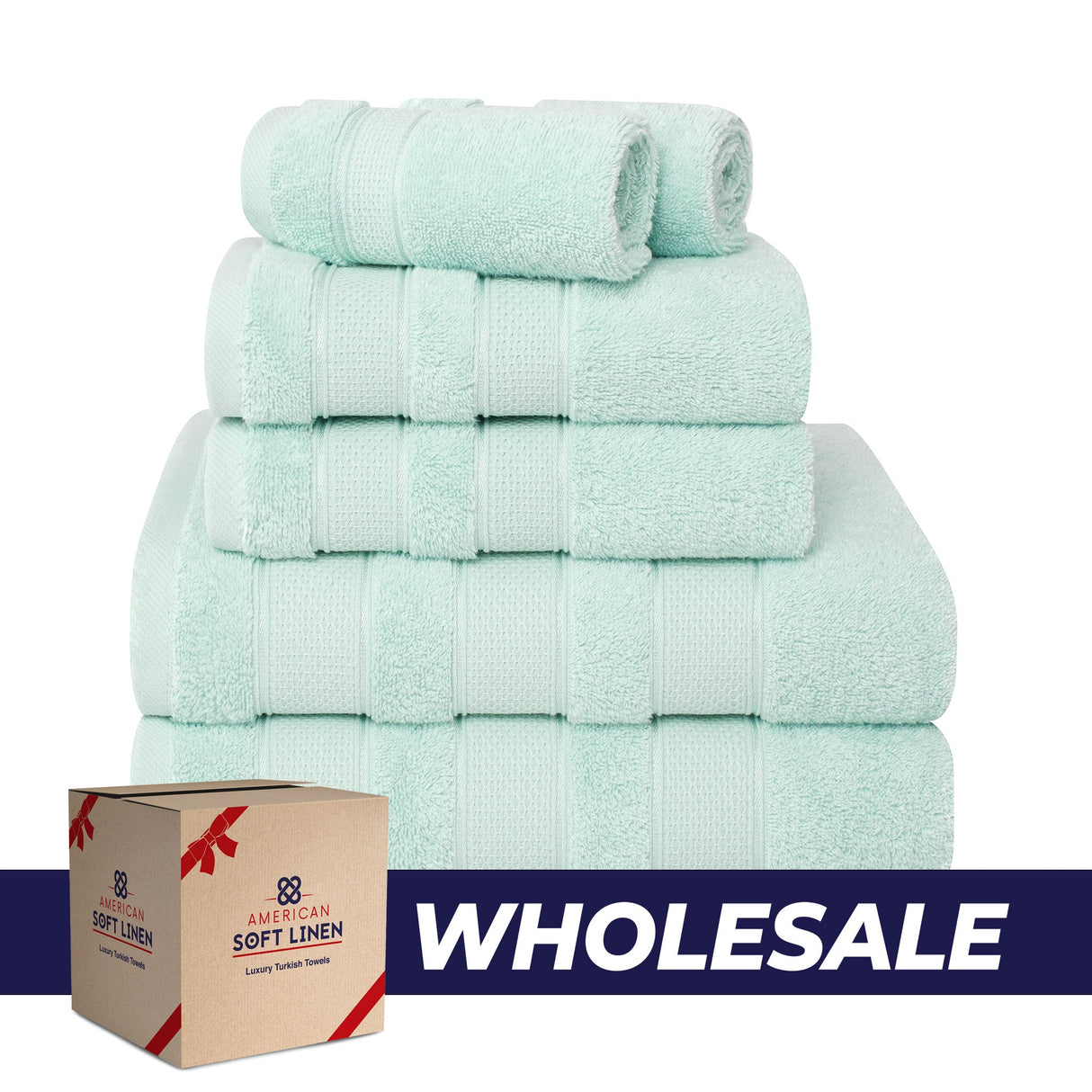 Salem 6 Piece 100% Cotton Luxury Bath Towel Set - 10 Set Case Pack From American Soft Linen