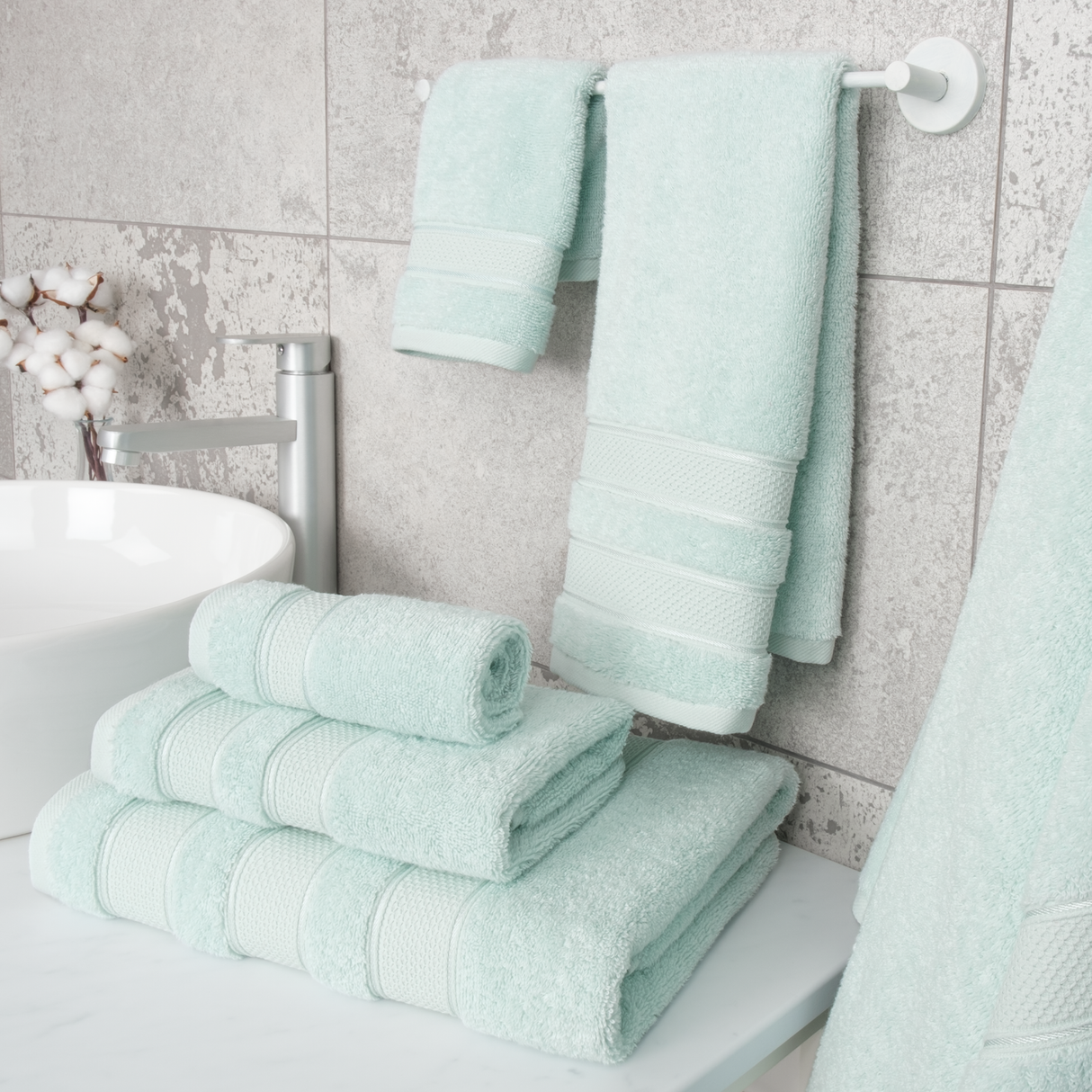 Salem 6 Piece 100% Cotton Luxury Bath Towel Set - 10 Set Case Pack From American Soft Linen