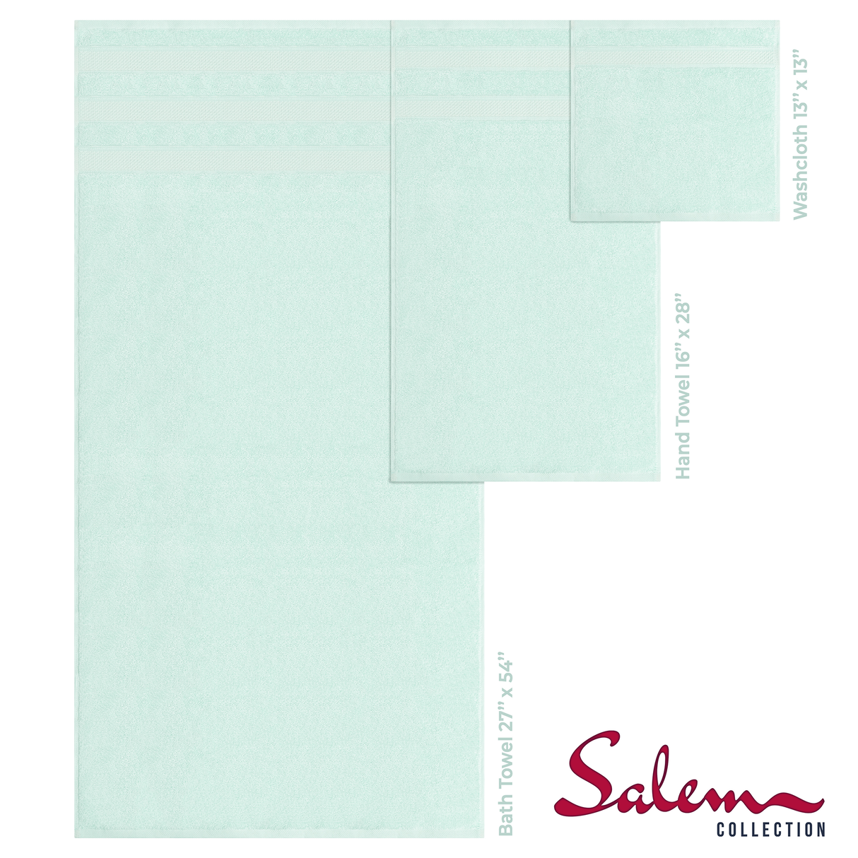 Salem 6 Piece 100% Cotton Luxury Bath Towel Set - 10 Set Case Pack From American Soft Linen