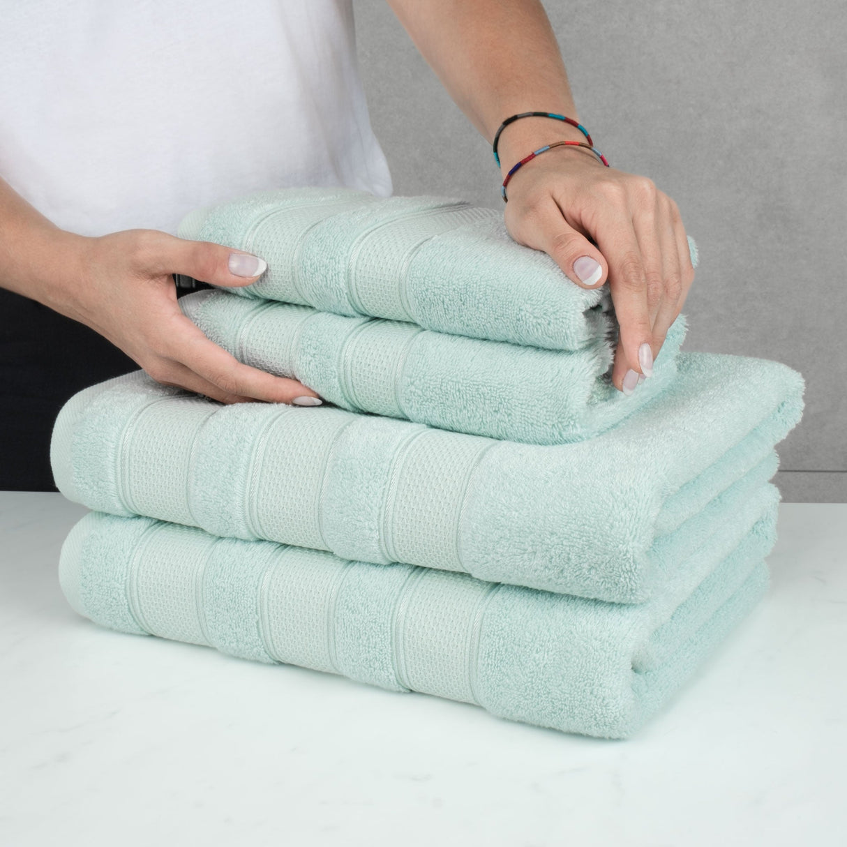 Salem 6 Piece 100% Cotton Luxury Bath Towel Set - 10 Set Case Pack From American Soft Linen