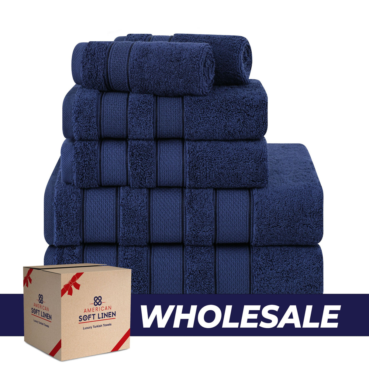 Salem 6 Piece 100% Cotton Luxury Bath Towel Set - 10 Set Case Pack From American Soft Linen