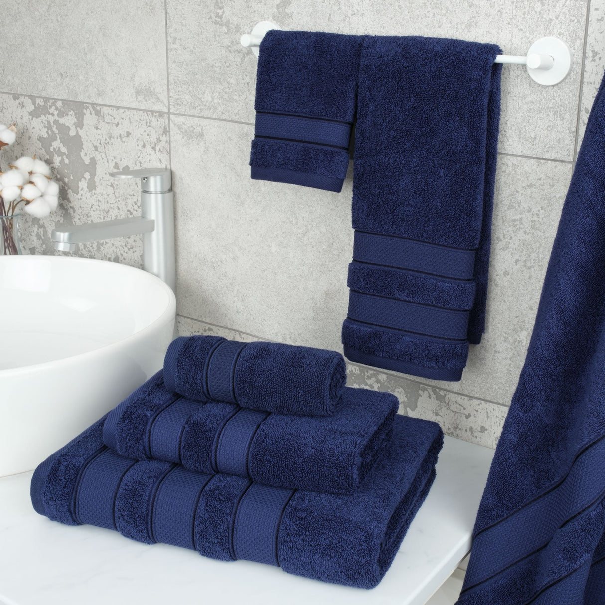 Salem 6 Piece 100% Cotton Luxury Bath Towel Set - 10 Set Case Pack From American Soft Linen
