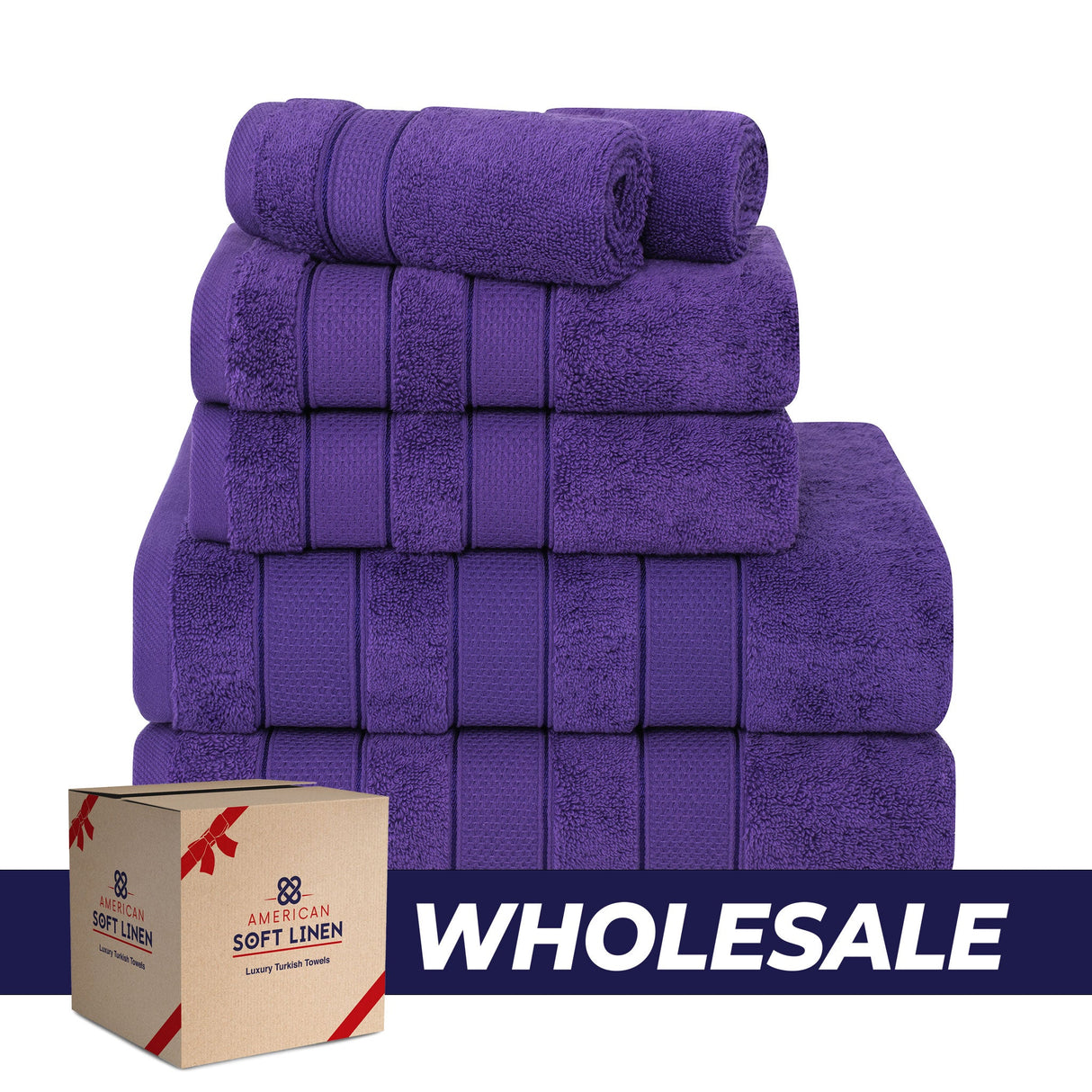 Salem 6 Piece 100% Cotton Luxury Bath Towel Set - 10 Set Case Pack From American Soft Linen