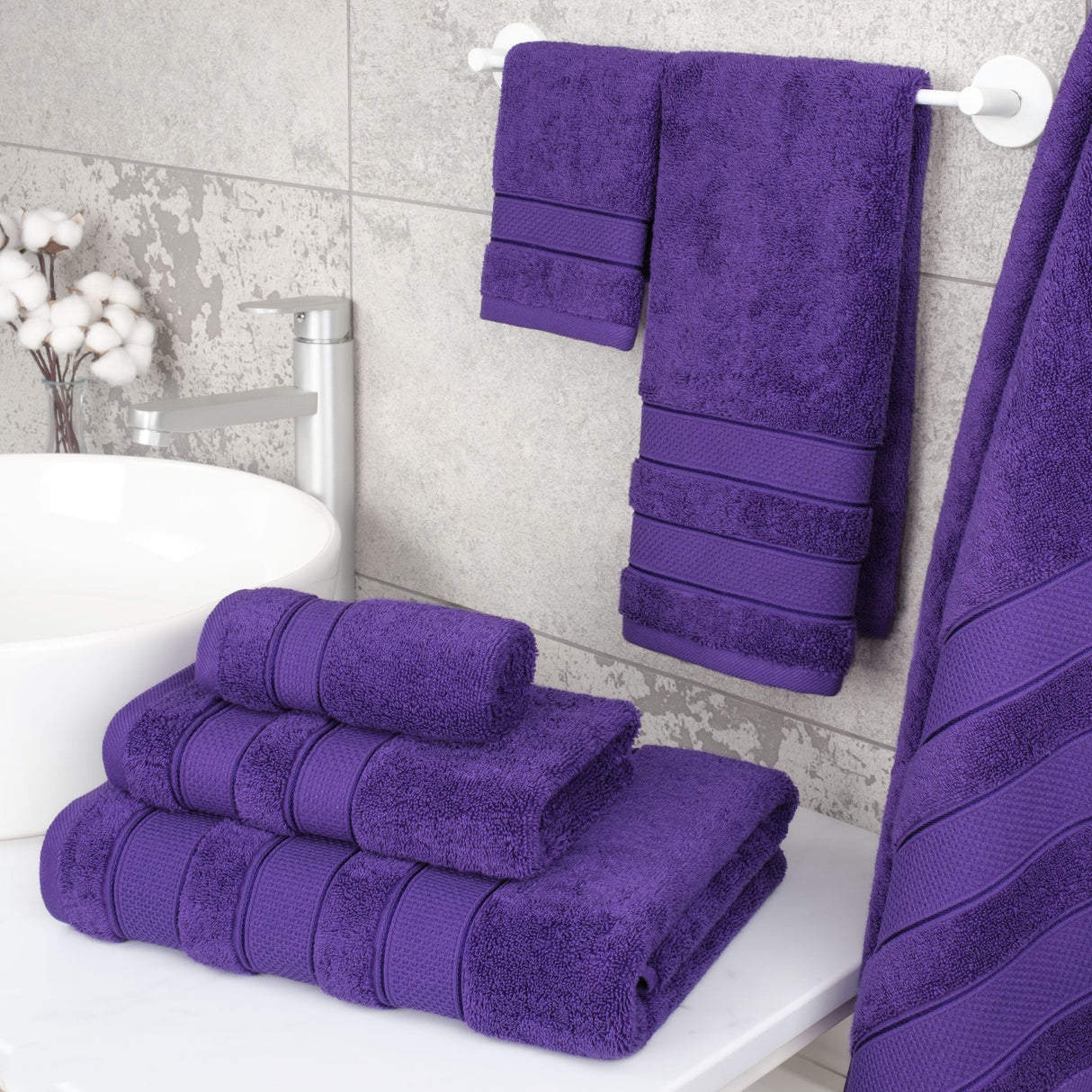Salem 6 Piece 100% Cotton Luxury Bath Towel Set - 10 Set Case Pack From American Soft Linen