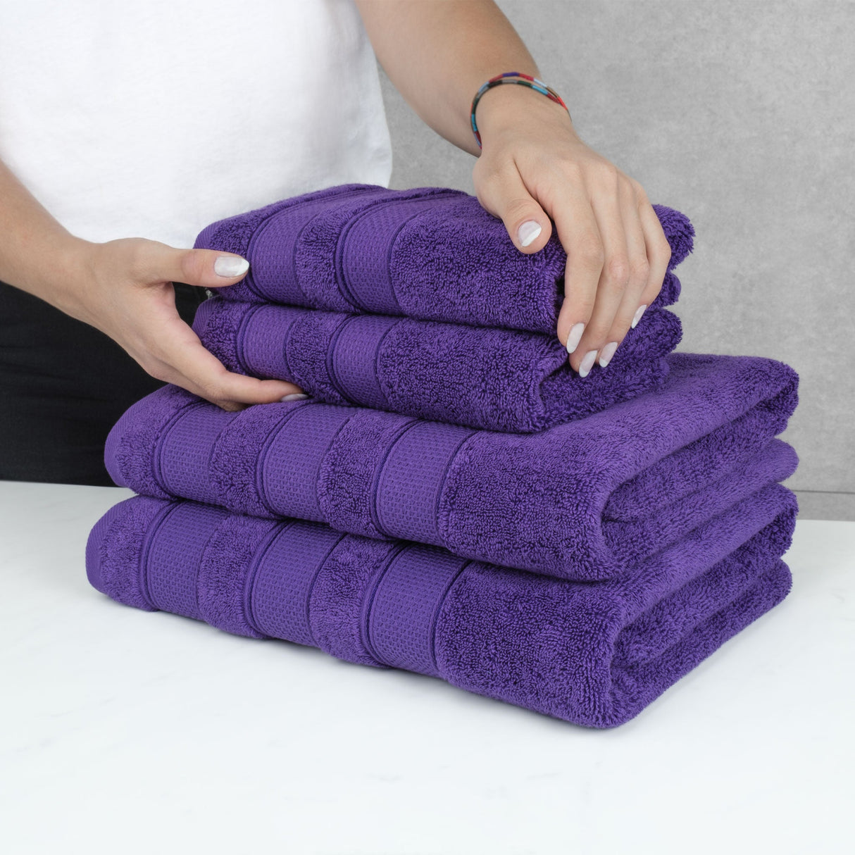 Salem 6 Piece 100% Cotton Luxury Bath Towel Set - 10 Set Case Pack From American Soft Linen
