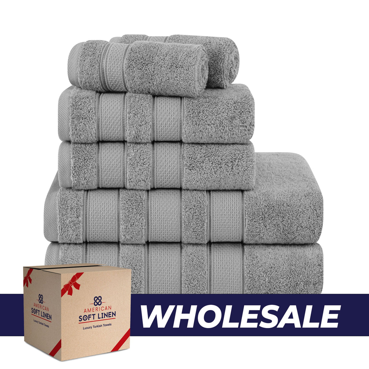 Salem 6 Piece 100% Cotton Luxury Bath Towel Set - 10 Set Case Pack From American Soft Linen