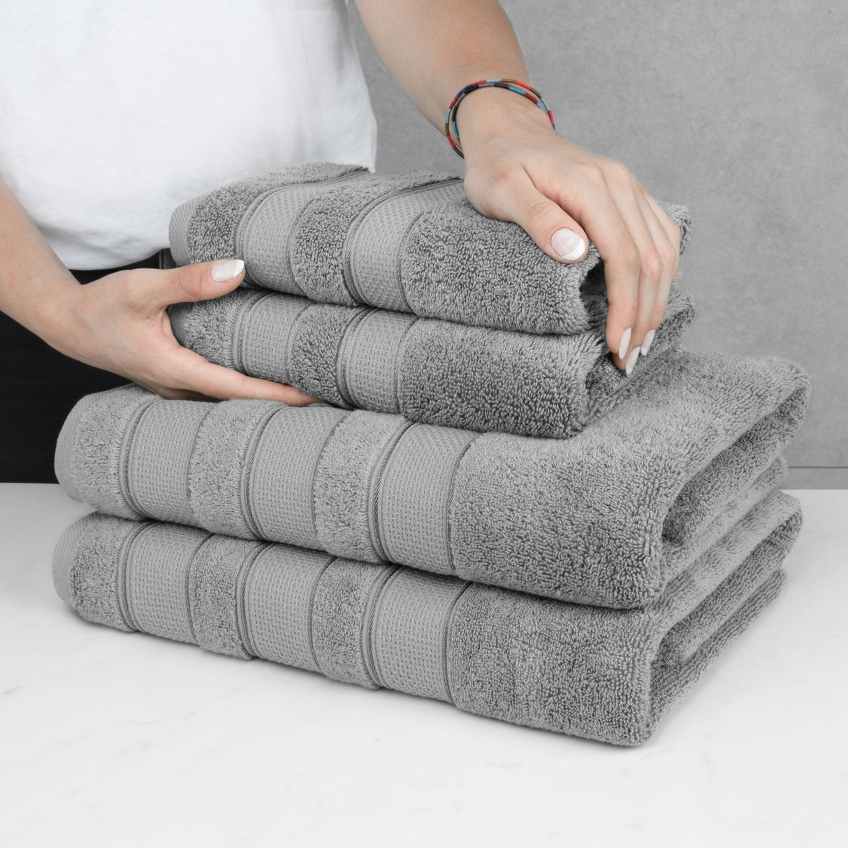 Salem 6 Piece 100% Cotton Luxury Bath Towel Set - 10 Set Case Pack From American Soft Linen