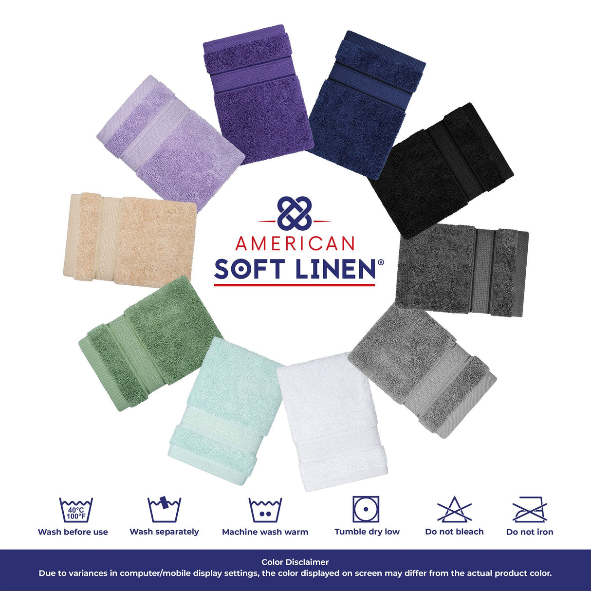 Salem 6 Piece 100% Cotton Luxury Bath Towel Set - 10 Set Case Pack From American Soft Linen