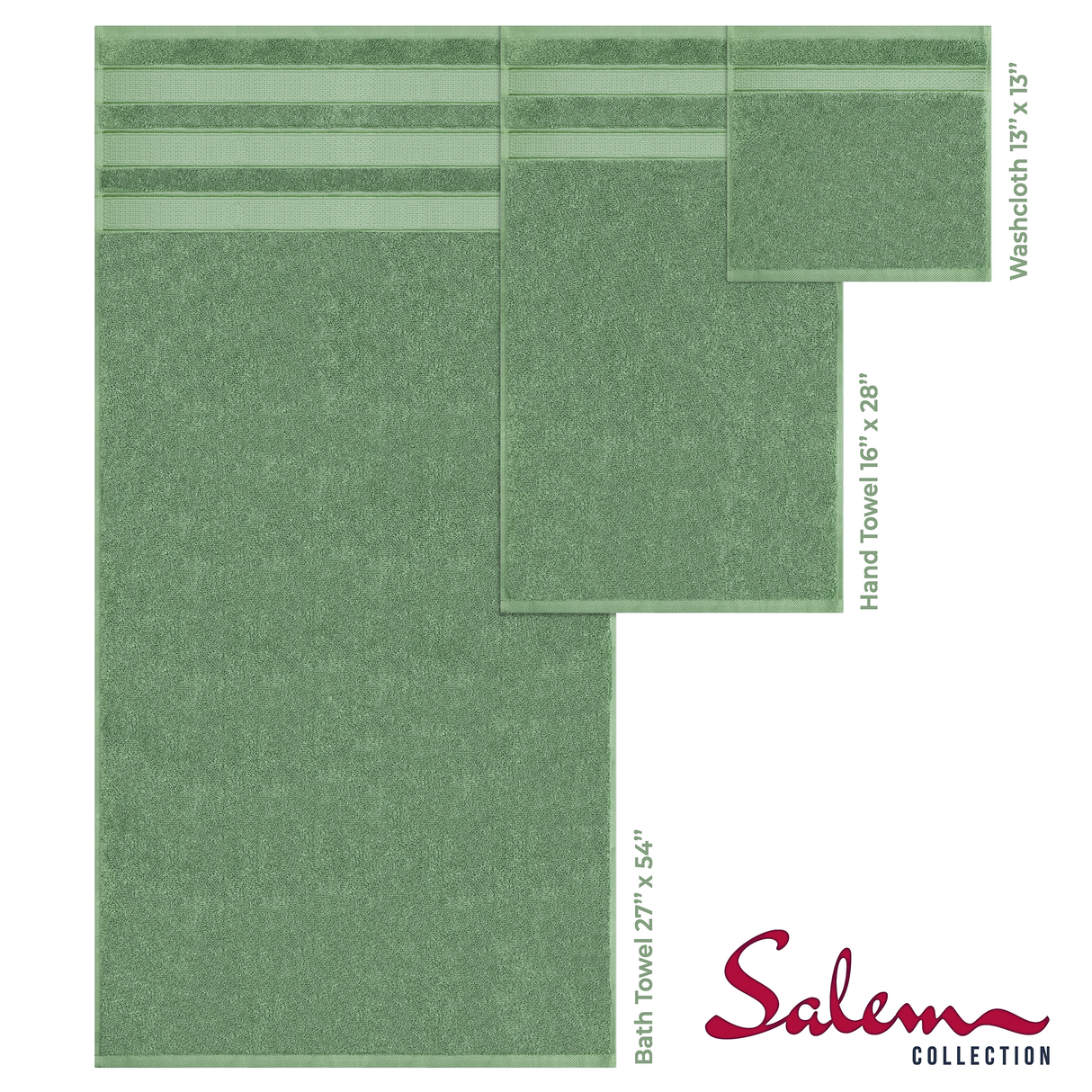 Salem 6 Piece 100% Cotton Luxury Bath Towel Set - 10 Set Case Pack From American Soft Linen