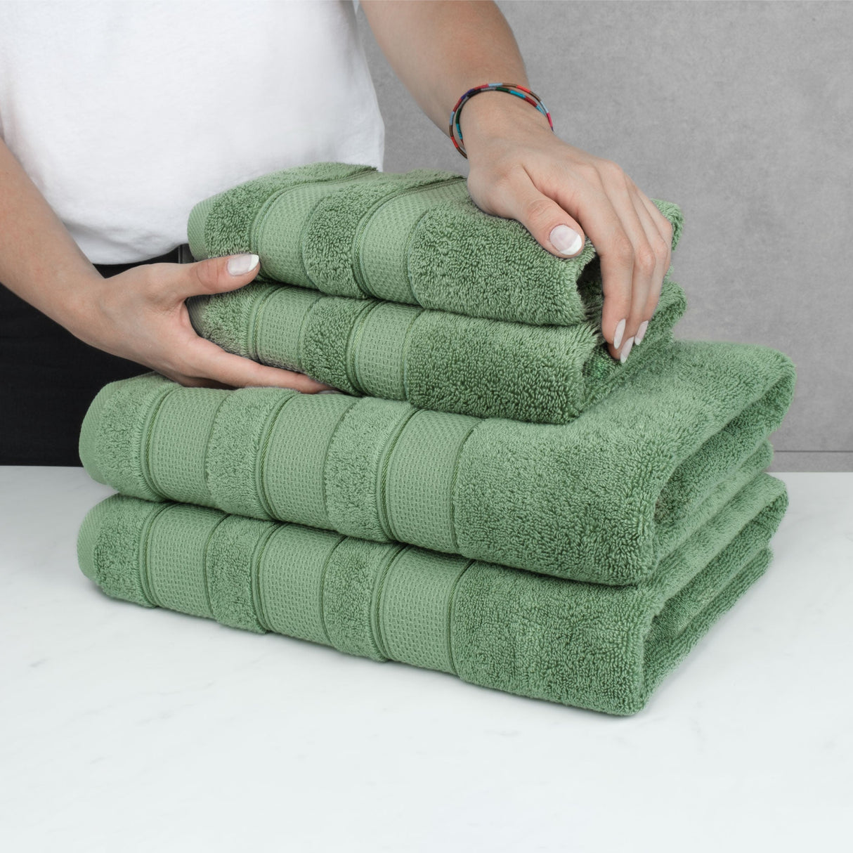 Salem 6 Piece 100% Cotton Luxury Bath Towel Set - 10 Set Case Pack From American Soft Linen