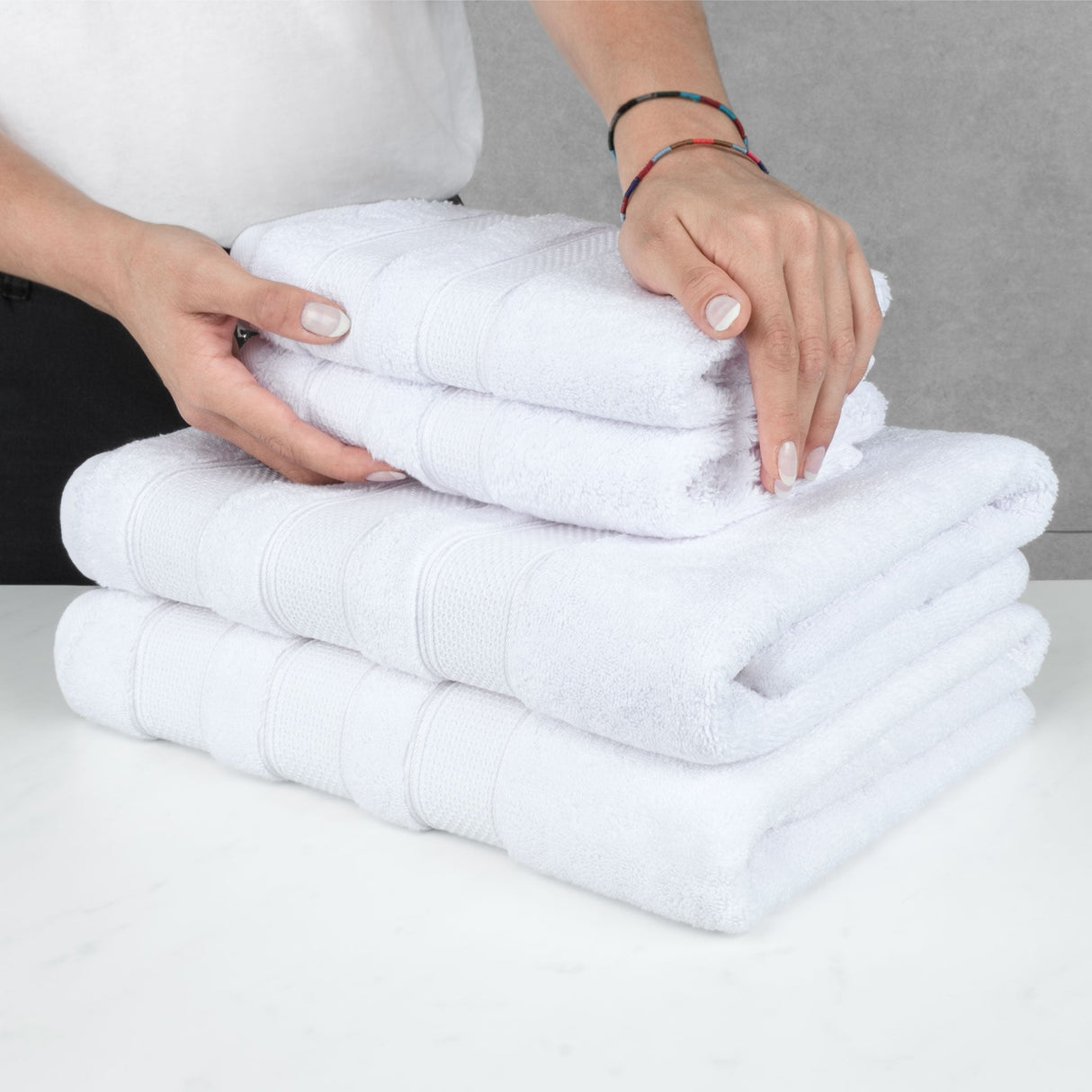 Salem 6 Piece 100% Cotton Luxury Bath Towel Set - 10 Set Case Pack From American Soft Linen