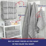 Single Piece - Create Your Set - 100% Cotton Turkish Towels with 20 Different Colors