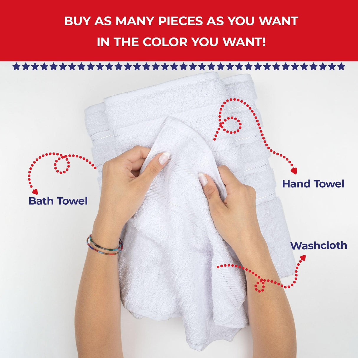 Single Piece - Create Your Set - 100% Cotton Turkish Towels with 20 Different Colors