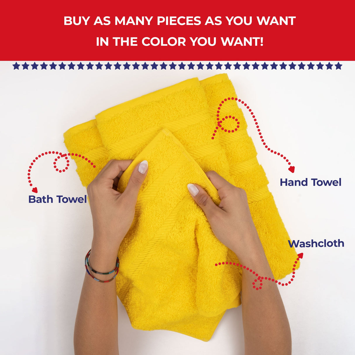 Single Piece - Create Your Set - 100% Cotton Turkish Towels with 20 Different Colors