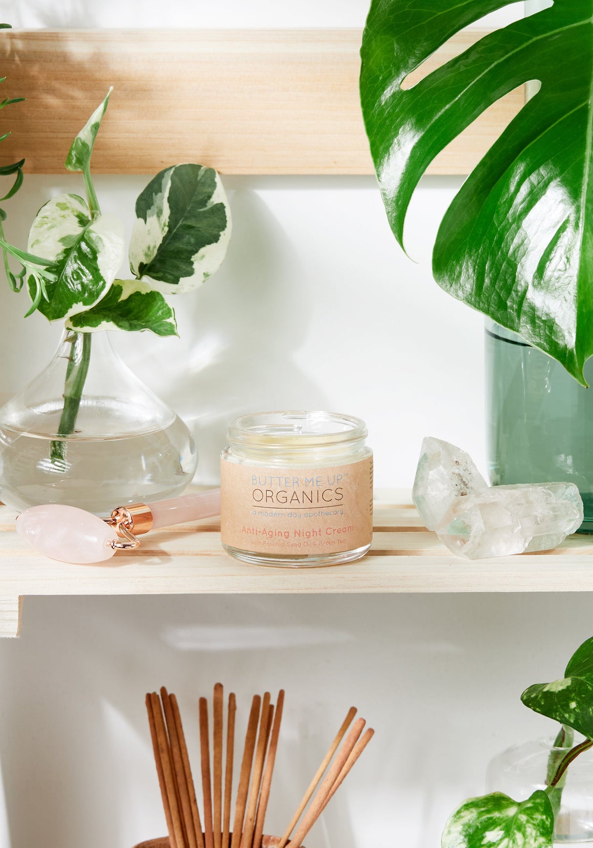 Anti Aging Night Cream Face Moisturizer Organic Green Tea from Butter Me Up Organics
