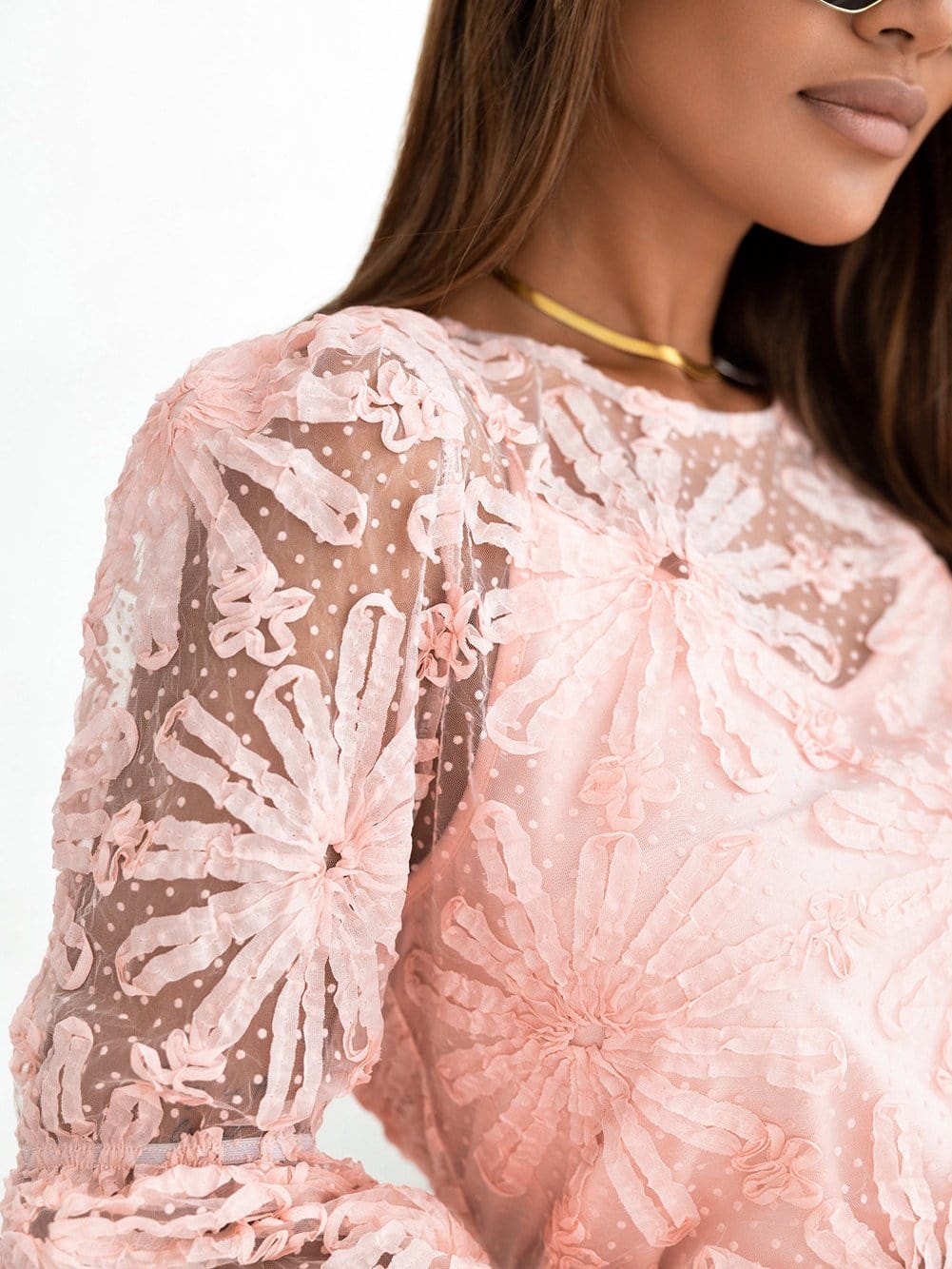 Appealing Pink Mesh Top from MsDressly