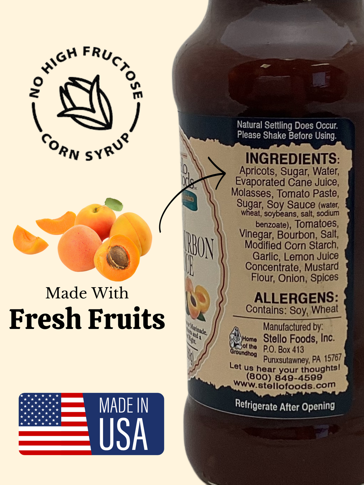 Stello Foods - Rosie's Apricot Bourbon BBQ Sauce 13 oz From Stello Foods