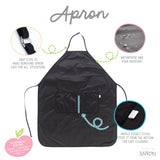 Solid Black Minimalist Apron - fits sizes youth small through adult 2XL from BapronBaby