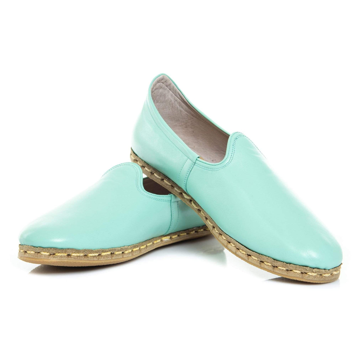 Women's Aqua Slip On Shoes from Atlantis Handmade Shoes