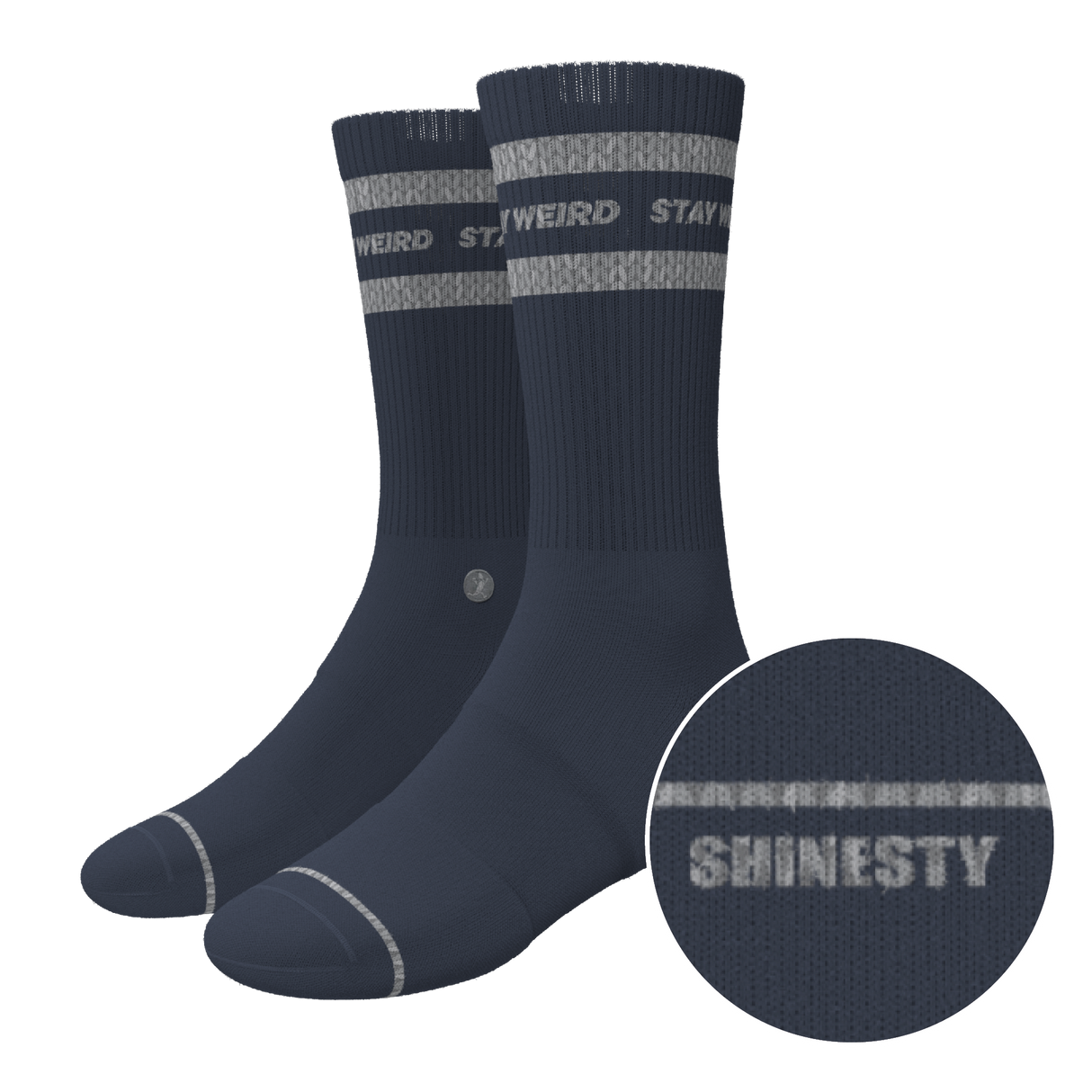 The Arctic | Navy and Grey Heel Hammock™ Crew Socks from Shinesty