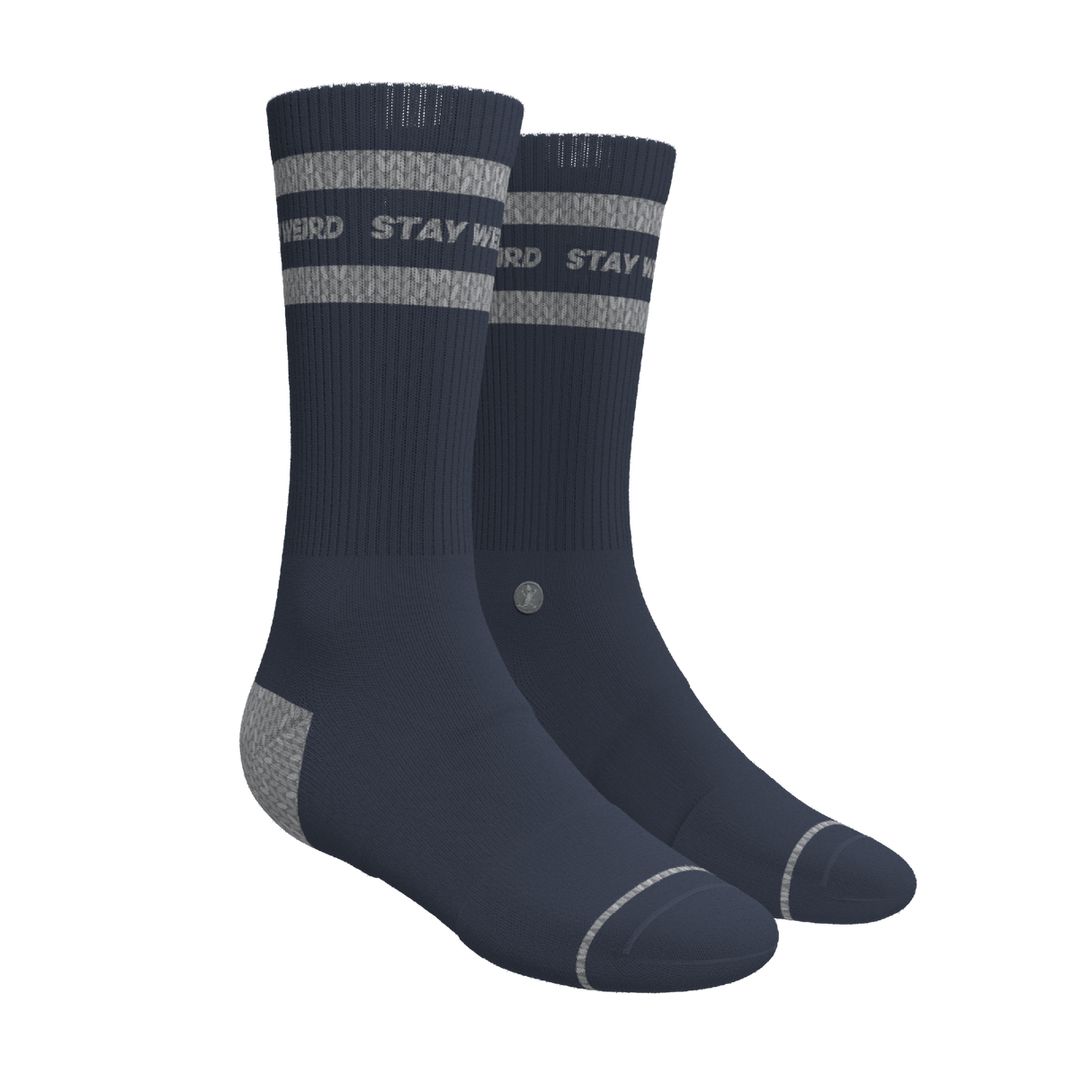 The Arctic | Navy and Grey Heel Hammock™ Crew Socks from Shinesty