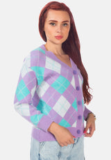 Argyle Checks Full Sleeve Cardigan from London Rag International