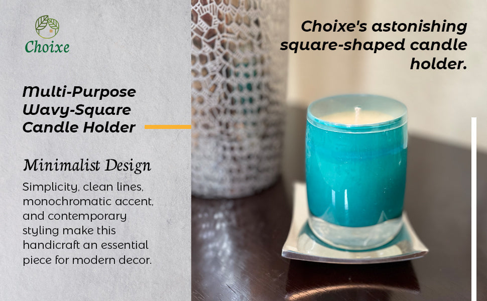 Multi-Purpose Wavy-Square Candle Holder from Choixe