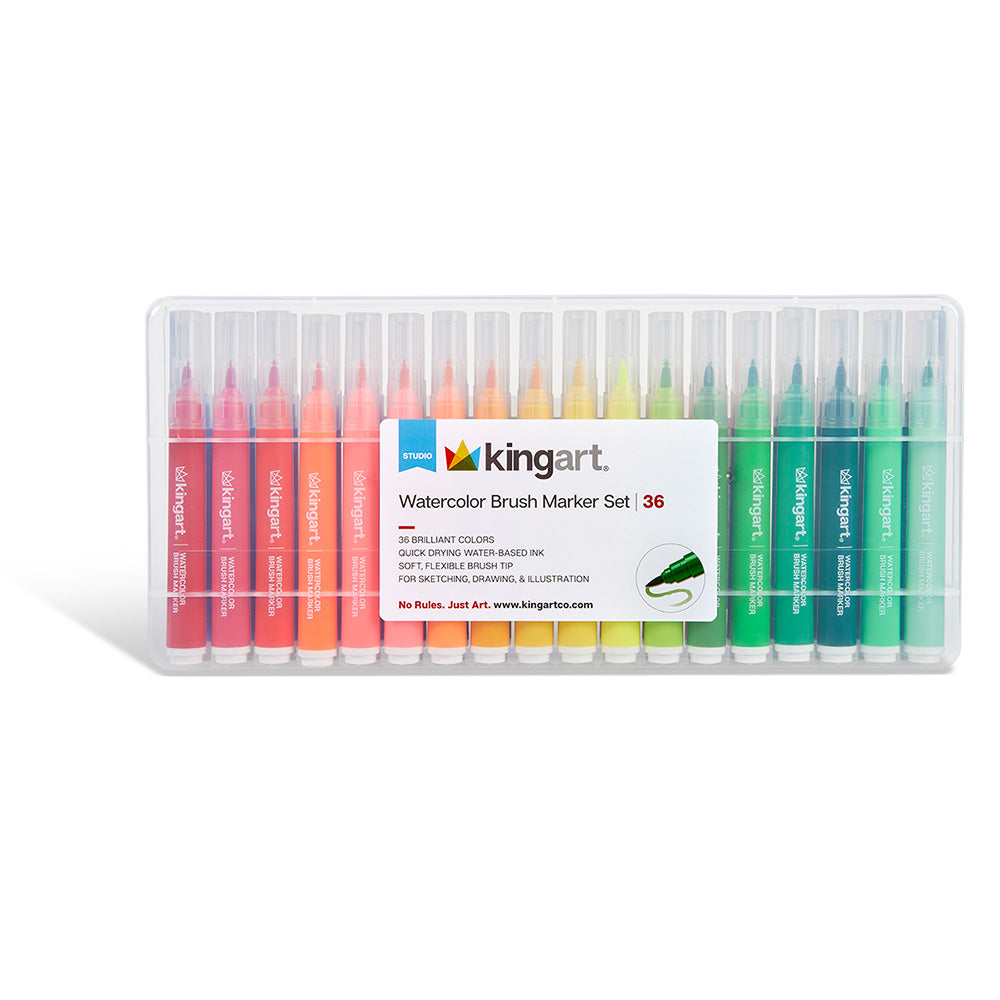 Brush Tip Markers 36 Colors from KINGART