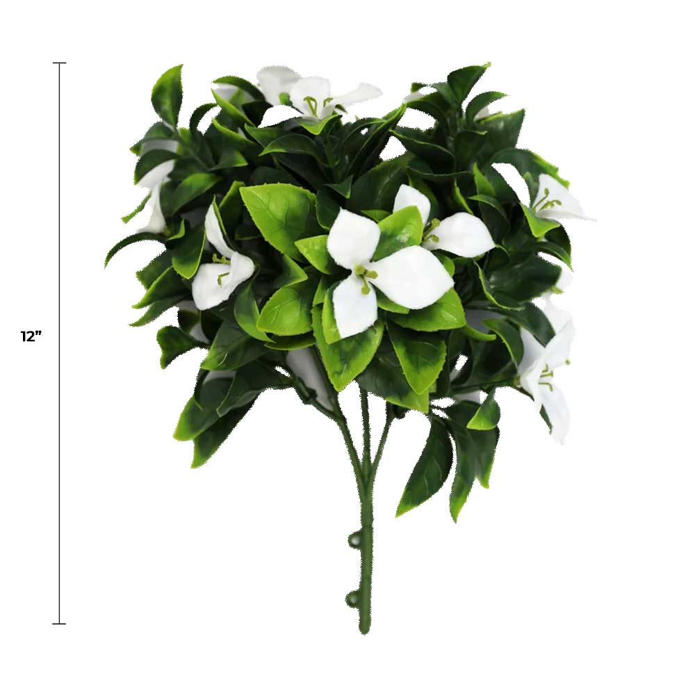 Artificial White Bougainvillea Flower Stem 12" (Living Wall Insert) from Designer Plants USA