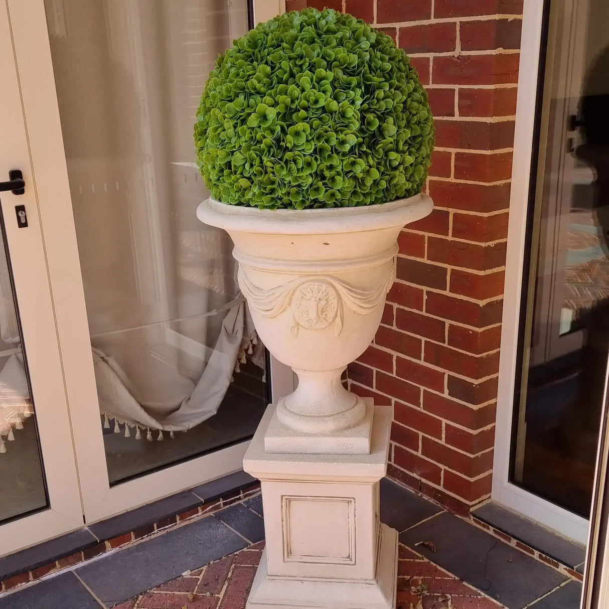 Artificial Rose Clover Topiary Ball 17" UV Resistant Set of 2 from Designer Plants USA