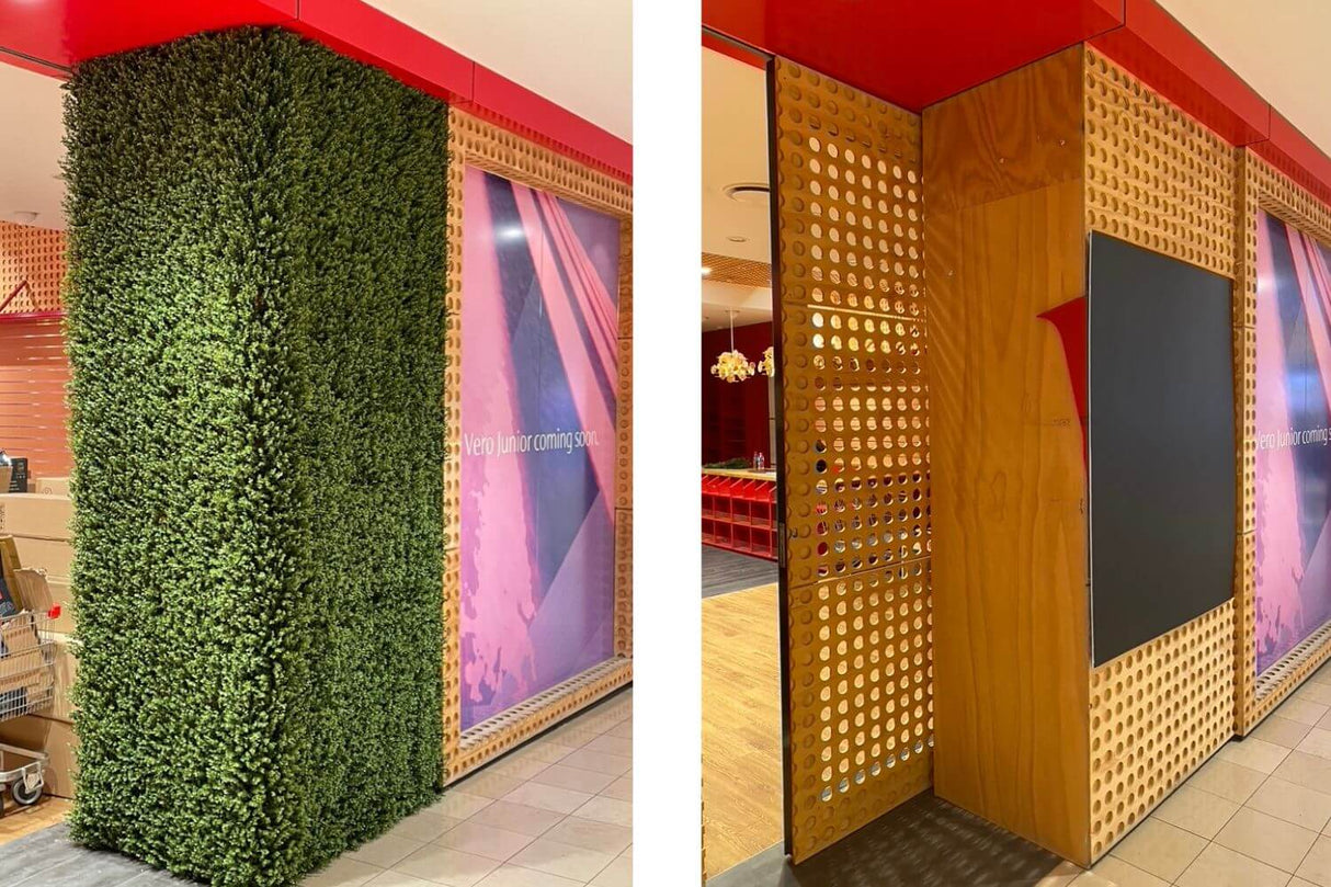 Natural Artificial Boxwood Wall 40" x 40" 11SQ FT Commercial Grade UV Resistant from Designer Plants USA