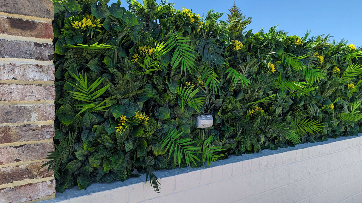Luxury Flowering Hawaiian Sunrise Artificial Vertical Garden 40" x 40" 11SQ FT Commercial Grade UV Resistant from Designer Plants USA