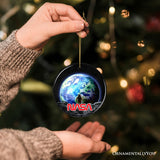 Artistic NASA Handcrafted Christmas Ornament, Astronaut in Outer Space with the Planets from OrnamentallyYou