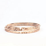 Brides Mag Featured Textured Copper Anniversary Bangle in 4 Sizes from Alexa Martha Designs