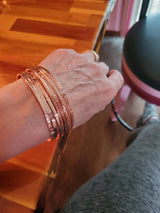 Brides Mag Featured Textured Copper Anniversary Bangle in 4 Sizes from Alexa Martha Designs