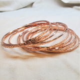Brides Mag Featured Textured Copper Anniversary Bangle in 4 Sizes from Alexa Martha Designs