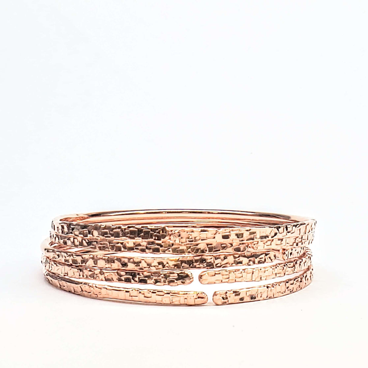 Brides Mag Featured Textured Copper Anniversary Bangle in 4 Sizes from Alexa Martha Designs
