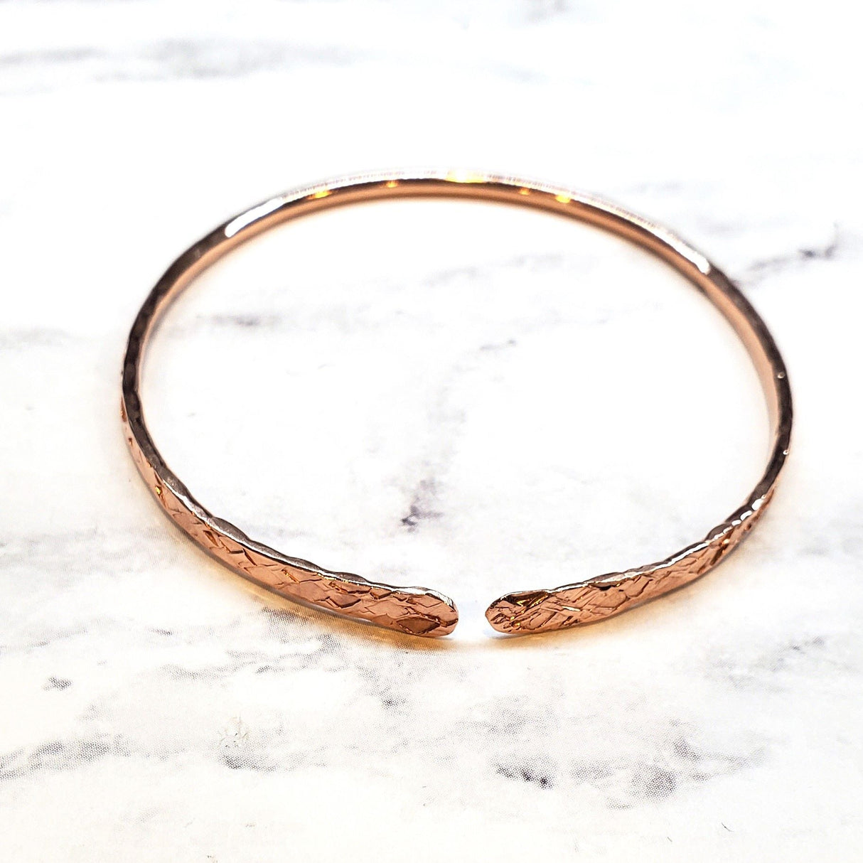 Brides Mag Featured Textured Copper Anniversary Bangle in 4 Sizes from Alexa Martha Designs