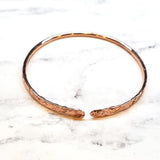 Brides Mag Featured Textured Copper Anniversary Bangle in 4 Sizes from Alexa Martha Designs