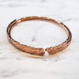 Brides Mag Featured Textured Copper Anniversary Bangle in 4 Sizes from Alexa Martha Designs
