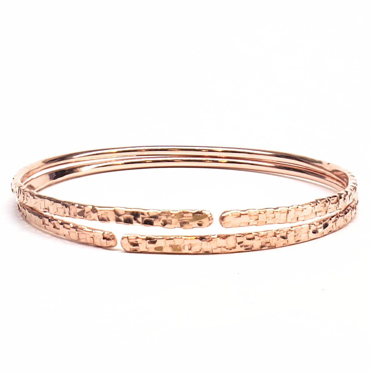 Brides Mag Featured Textured Copper Anniversary Bangle in 4 Sizes from Alexa Martha Designs