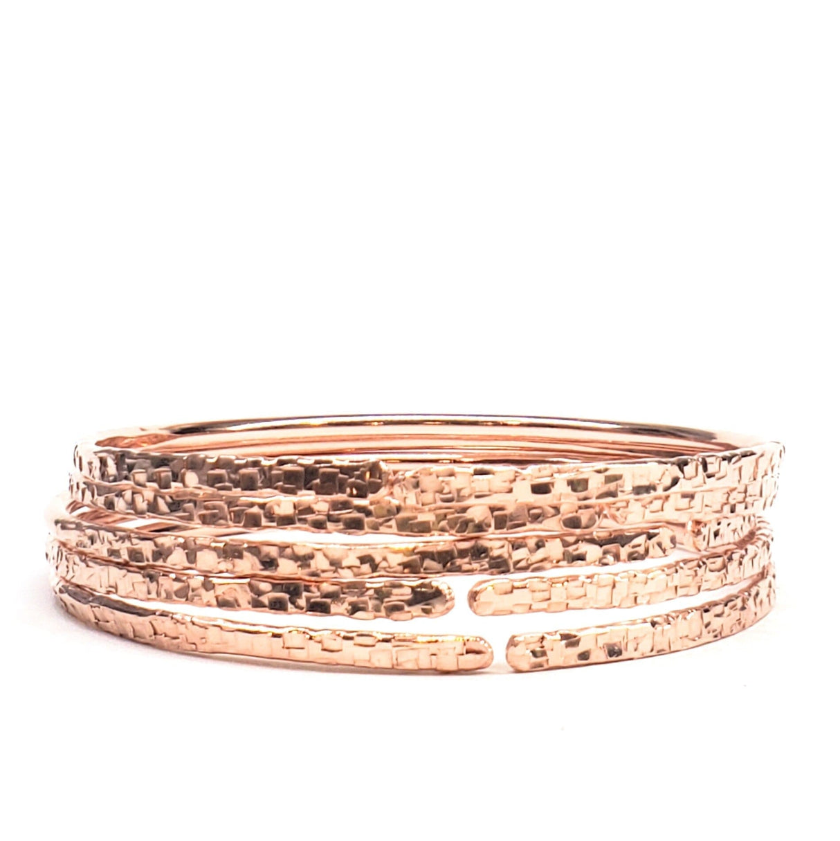 Brides Mag Featured Textured Copper Anniversary Bangle in 4 Sizes from Alexa Martha Designs