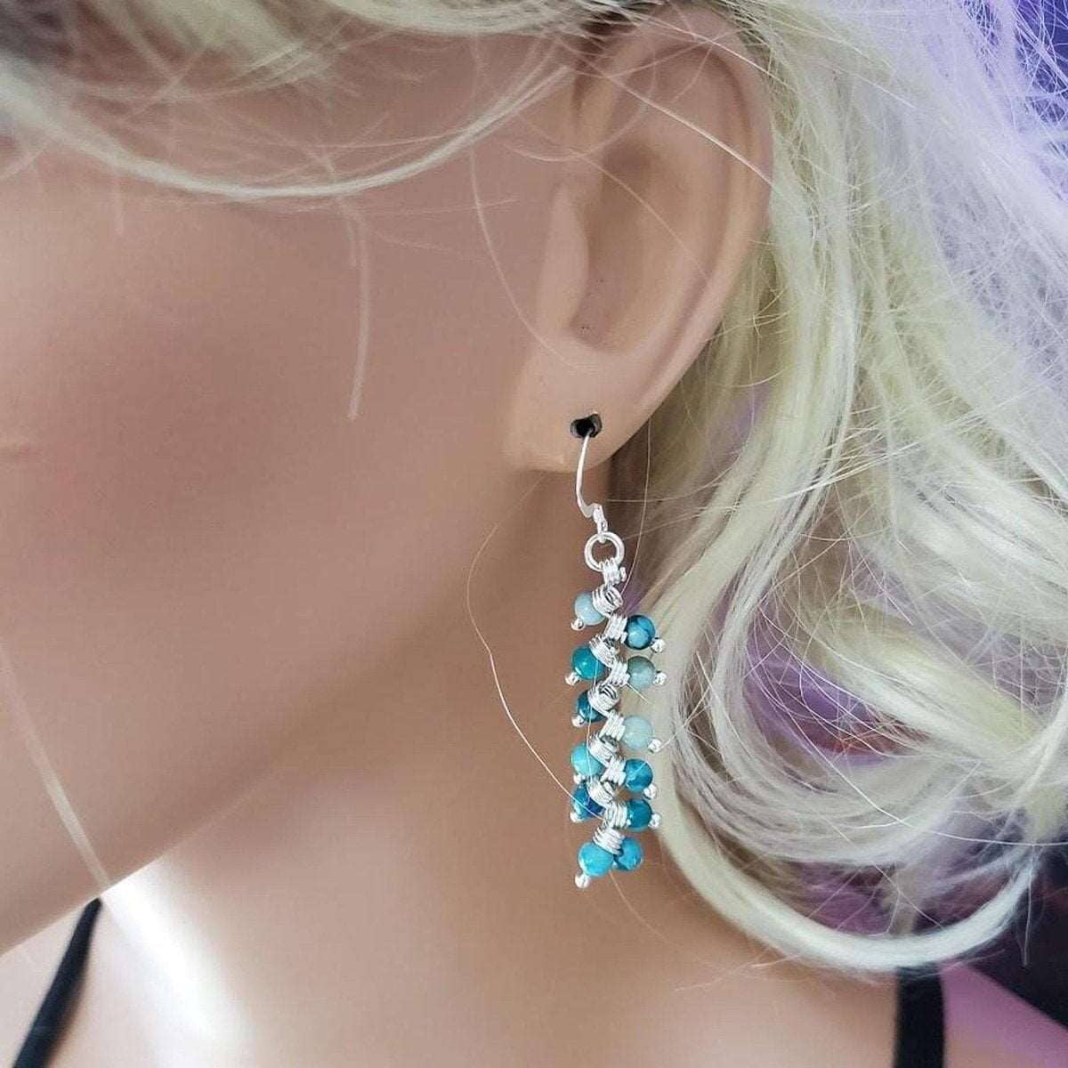 As Seen On TV Jane The Virgin Sterling Silver Turquoise Wire Wrapped Earrings from Alexa Martha Designs