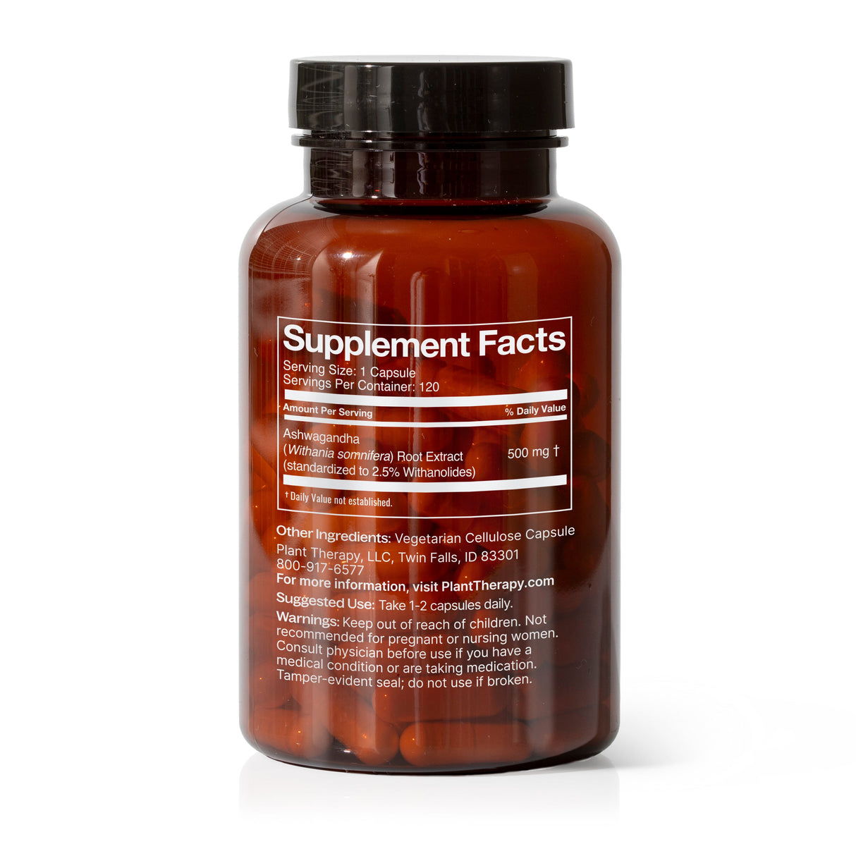 Ashwagandha Herbal Supplement - 120 Capsules from Plant Therapy