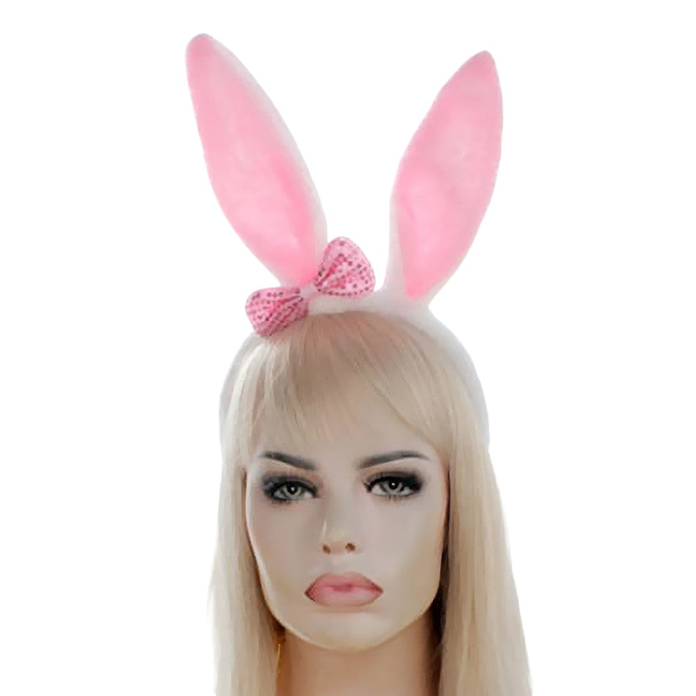 12PCS - Bunny Rabbit Ear with Ribbon Fur Headbands from Madeline Love